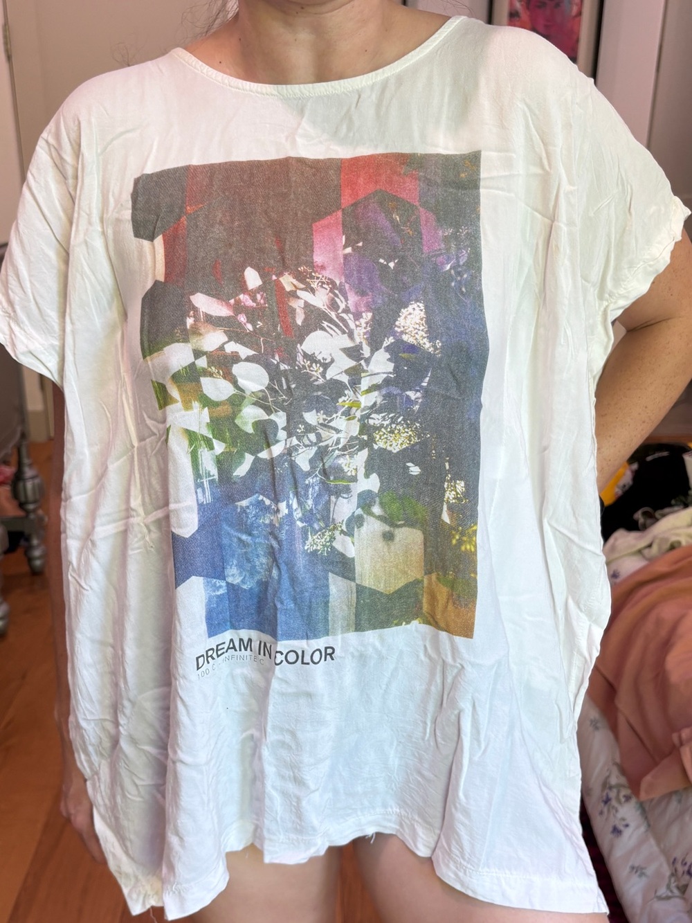 Women's White Graphic Tee - Dream In Color